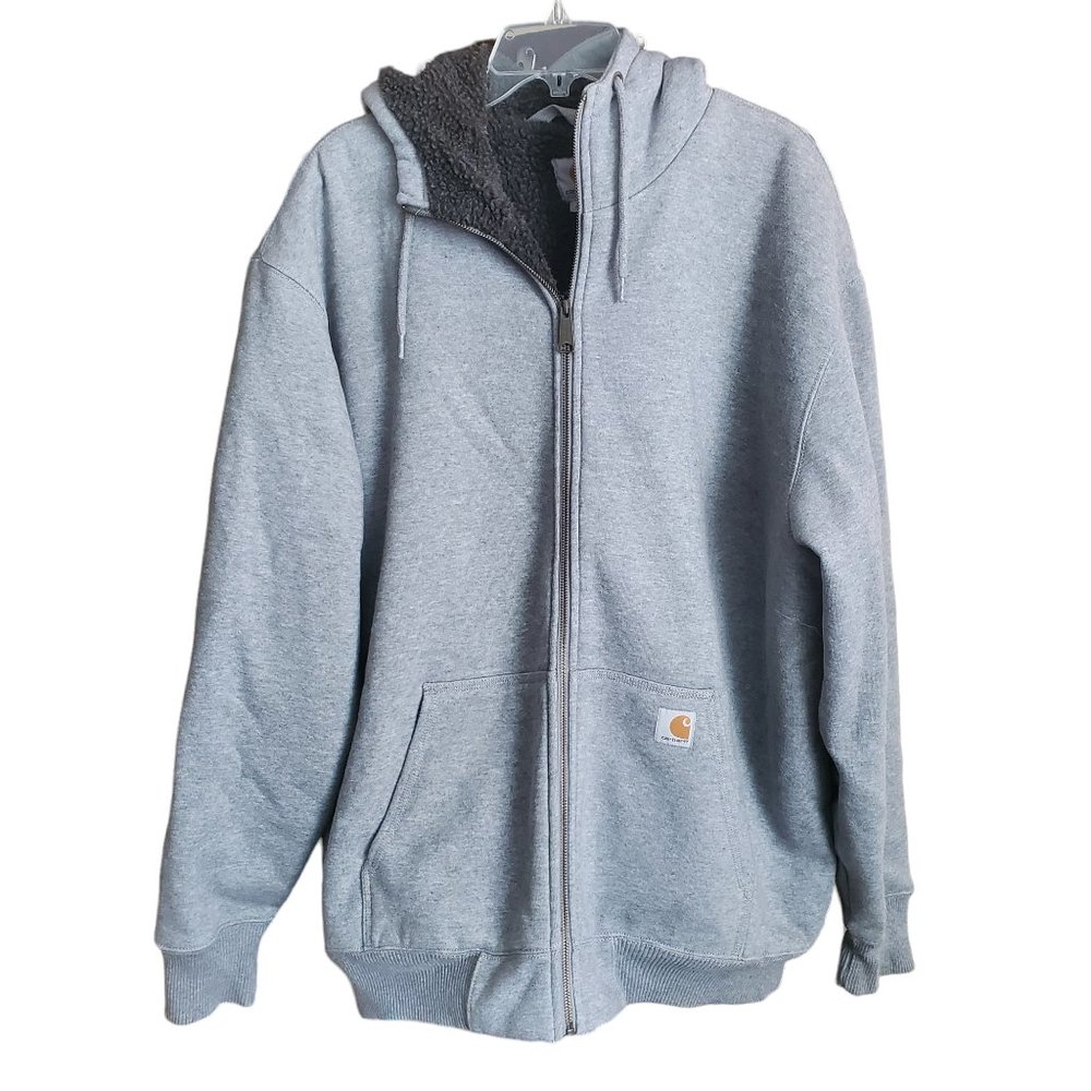 Carhartt Men's Hooded Full Zip Lined Jacket. Gray. Size XL Regular.
